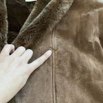Vintage Spiegel Suede Leather Coat Faux Fur Lined Chocolate Brown Jacket Size M Photo 8