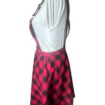 Hot Topic  Flannel Plaid Skirted Overall Dress Size Small red black schoolgirl Photo 5