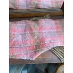 Vintage Mohair Wool Woven Plaid Fringe Pink Scarf Soft Warm Scandigirl Winter Photo 2