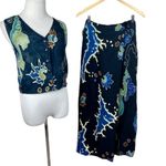 Serendipity 2-Piece Set S Maxi Faux Wrap Skirt Tank Top Boho Navy Island Chic Photo 1