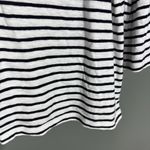 Talbots Women's Black & White Stripe Beaded Top - Size Large - Coastal Nautical Photo 3