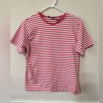 S.K.U. Designs | Pink & White Striped Short Sleeve T Shirt | Size Small Photo 0