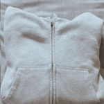 Brandy Melville  Hoodie Cropped Zip-Up Grey Photo 2