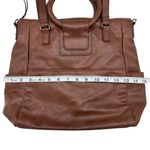 Vegan Leather Hobo Tote Bag In Brown Faux Leather Boho Medium Photo 2