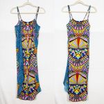 Mara Hoffman Mufasa Navy Print Easy Midi Sundress Sun Dress Swim Cover Beach Photo 2