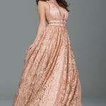 Jovani Rose Gold Prom Dress Photo 4