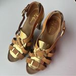 Cole Haan $230  Air Jocelyn Birch Sandal Heel Shoes Women's Gold Brown 6.5 Photo 3