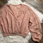 Free People Cherry Blossom Peach Pink Wrap Top Photo 1