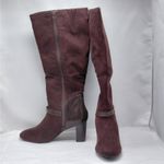 Karen Scott Sharonn Brown Knee High Boots 7.5M Faux Suede Chunky Block Heel Photo 1