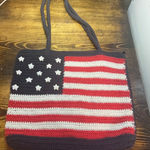 American Flag Woven Purse Blue Photo 0