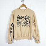 Urban Outfitters Crater Lake Overdyed Crew Neck Sweatshirt Small Yellow Oregon Photo 2