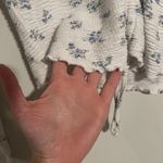 Hollister Top Women M Blue Floral Cinched Cropped Y2K Ruffle Girly Long Sleeve Photo 6