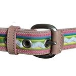 IZOD  Colorful Stripe Genuine Leather Belt 8510047-654 Size L Photo 5