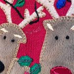 Vintage Heirloom Collectibles red Ugly Christmas cardigan sweater reindeer games Size L Photo 2