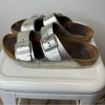 Birkenstock  Arizona Silver Leather Photo 1