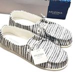 Arizona Jeans NEW Arizona Jean Co AZ Flipa Loafer SHOES Womens 10M Gray Stripe White Slip Ons Photo 6