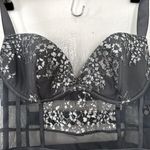 Victoria's Secret Victoria Secret Grey Silver Embellishment Halter Garter Strap Teddy NWT Photo 1