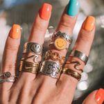 Lightning Bolt Smiley Face Silver & Gold Ring Photo 5