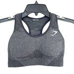Gymshark Womens Sports Bra Activewear Size XS Crop Top Logo Workout Gray Stretch Photo 0