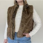 Preston & York  Faux Fur Vest Brown Full Zip Lined Coat Cozy Jacket - Sz 2X Photo 0