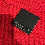 Marc New York NWT  CROCHET COTTON KNIT SWEATER IN RACING RED Photo 7