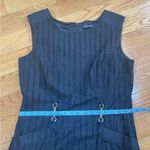 Ellen Tracy  Eyelet Sheath Mini Midi Dress Black sleeveless cotton Sz 12 Photo 12