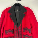 Unique Embroidered Wool Jacket Red/Black Size XL Made in Guatemala unisex Red Photo 5