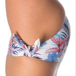 Splendid Women's Blue Multi Floral Pura Vida Side Tie Bikini Swim Bottoms sz M Photo 3