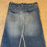 Mudd Vtg  Long Y2K Frayed Raw Bottom Hem Women's Blue Denim Jeans Skirt 90s Sz 0 Photo 7