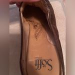 Sofft Brown Suede Slip On Mules Maroon Paisley Design Leather Onlay Women's; 9.5 Photo 5