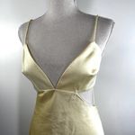 Anthropologie Significant Other Jacy Dress Pale Butter Yellow Satin Fairy Kei Photo 3