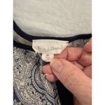 Hem & Thread  Short Sleeve Button Front Tunic Blouse Paisley Blue Women's Size M Photo 4