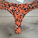 Fabletics  Strappy Bikini Bottom Orange‎ Black Animal Print Size XXL Photo 3