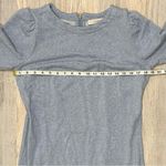 Loft  Powder Blue Long Sleeve Crew Neck Sweatshirt Dress Tunic Puff Sleeve Size 6 Photo 2