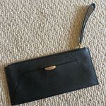 Henri Bendel  West 57th Black Leather Zip Wristlet Gold Hardware Photo 0