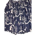 Vintage Navy Blue & White Story Scene Tie Waist Maxi Women Skirt size 2XL Photo 9
