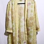 R & M Richards VTG RM Richards Sheer Crinkle Open Cardigan Jacket Leaves Forest Fairy 16 W Boho Photo 0
