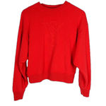 Victoria's Secret |  | Red Stretch Fleece Crewneck Pullover Crop Sweater Photo 0