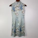 Chinese‎ Stretch Satin Mandarin Floral Gown Light Green Size M Blue Size M Photo 4