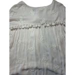 Surf Gypsy  Floral Embroidery Blush Fringe Crop Blouse Sz Small Photo 5