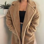 Pretty Little Thing Tall Stone Premium Oversize Teddy Bear Coat Photo 4