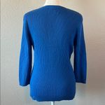 kim rogers  Henley VNeck 3/4 Sleeve Sweater Blue Size Medium Photo 2