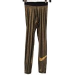 Nike NWT,  Women's Pro Dri-Fit Sparkle Black Gold Leggings Full Length, Sz S Photo 10