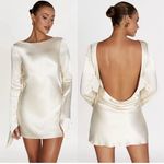 Meshki Mini White  Open Back Dress Photo 5