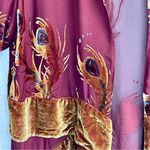 CUTRON of Santa Monica open front tunic in soft velvet peacock feather pattern Size 1X Photo 1