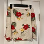 Jamaica Bay Cream Pink Tropical Floral Print Skort Size Zip Flowy Beachy Size 8 Photo 0