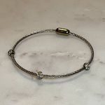 Two Magnetic Closure Cable Bracelets Silver Photo 1