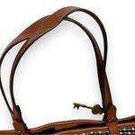 Fossil  Rachel Leather Black Striped Tote Purse Photo 3