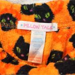 Pillow Talk Size Small Halloween Pumpkin & Cat Soft Fleece Waist Tie PJ Pants Orange Photo 9