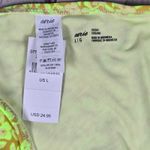 Aerie  String Cheeky Swim Bottoms Neon Floral Print Tie Side Bikini Size L Photo 3